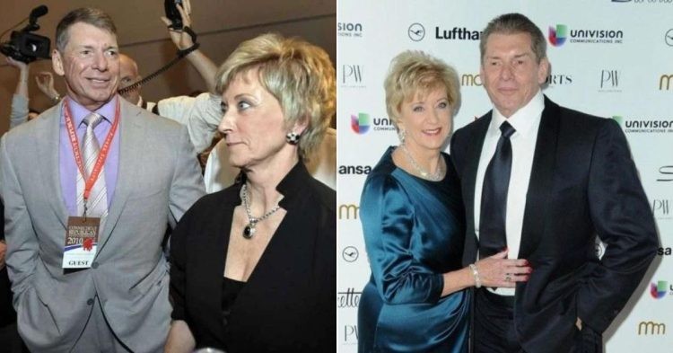 Image collage of Linda McMahon and Vince McMahon together