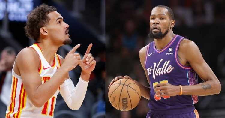 Phoenix Suns' Kevin Durant and Atlanta Hawks' Trae Young