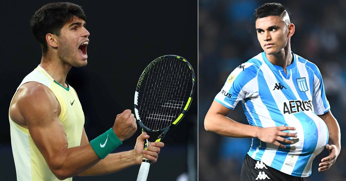 Carlos Alcaraz (tennis player) (left) - Carlos Alcaraz (soccer player) (right)