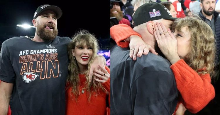 What did Travis Kelce say to Taylor Swift after winning the AFC Championship?