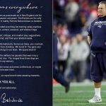 Bill Belichick pens down a note of gratitude for the Patriots fans