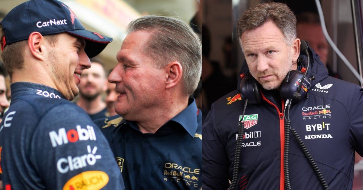 Max and Jos Verstappen (left), Christian Horner (right) (Credits- RacingNews365, The Japan Times)