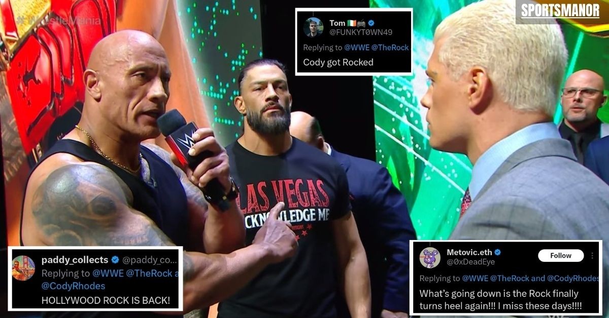 Fans react to The Rock's slap at Cody Rhodes