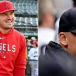 Mike Trout and Aaron Judge wearing Batting Practice hats (Credit - X)