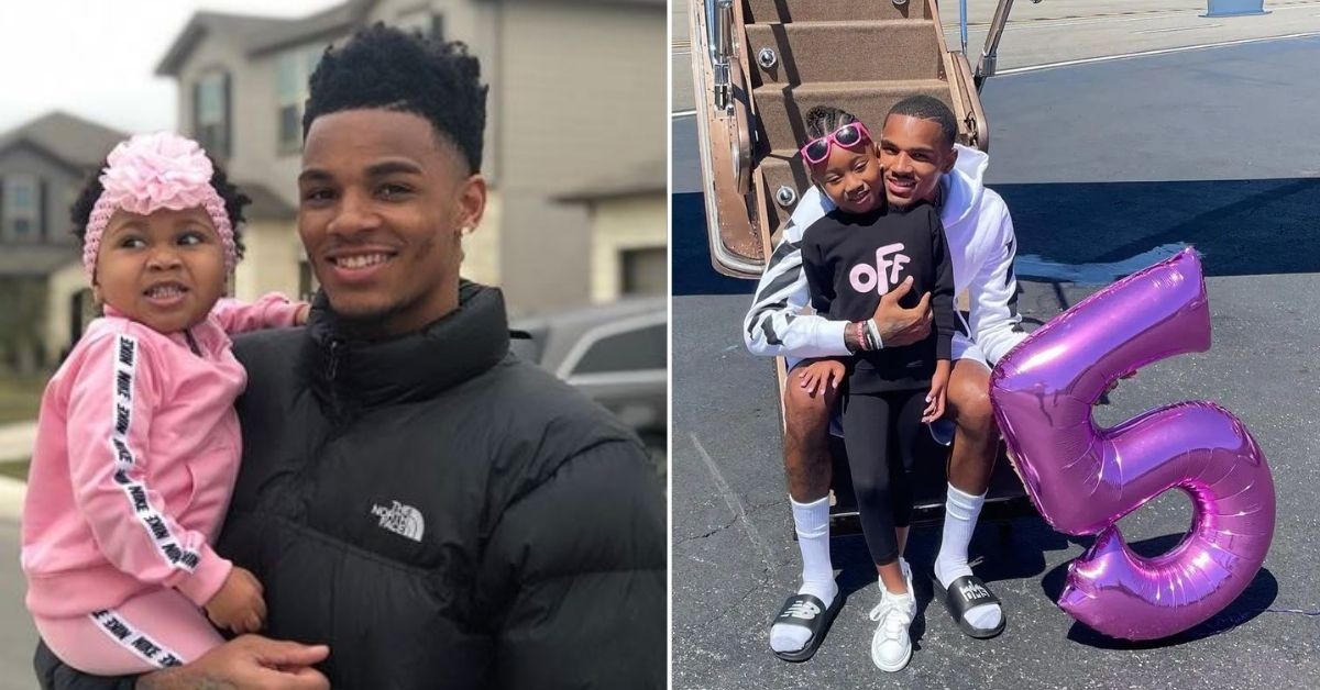 Dejounte Murray with his daughter Riley