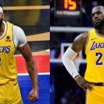 Los Angeles Lakers' LeBron James and Anthony Davis