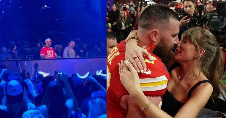 Report on Taylor Swift as the American popstar and his boyfriend, Travis Kelce, shared a romantic gesture at Super Bowl after-party.