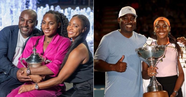Coco Gauff with her parents