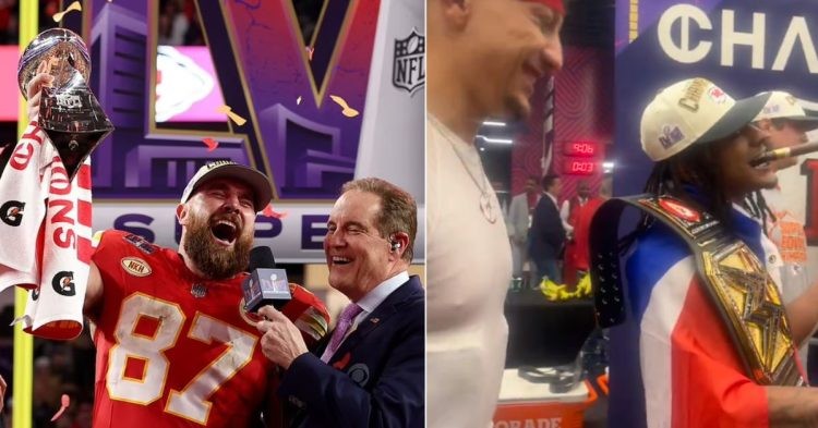 Kansas City Chiefs were celebrating with a WWE Title