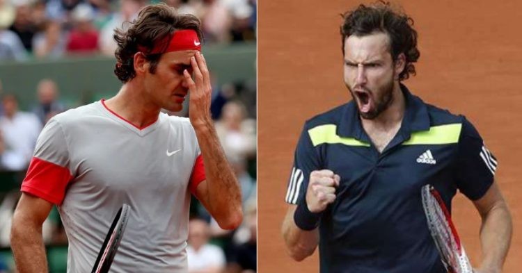 Roger Federer and Ernests Gulbis at 2014 French Open