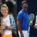 L: Roamanian Ille Nastase and Simona Halep; R: Patrick Mouratoglou with Serena Williams