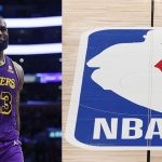 NBA logo and LeBron James