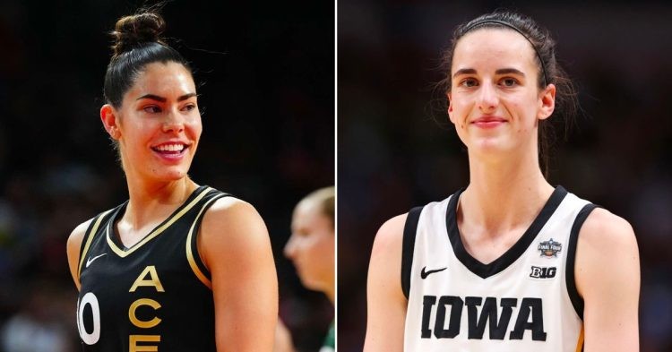 Kelsey Plum and Caitlin Clark (Credits - X and Bleacher Report)