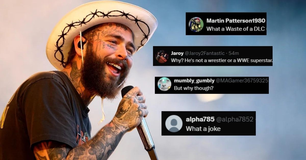Fan reactions on Post Malone being a playable character in WWE 2K24