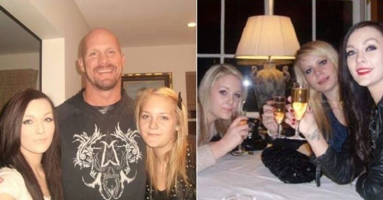 Stone Cold Steve Austin with his daughters