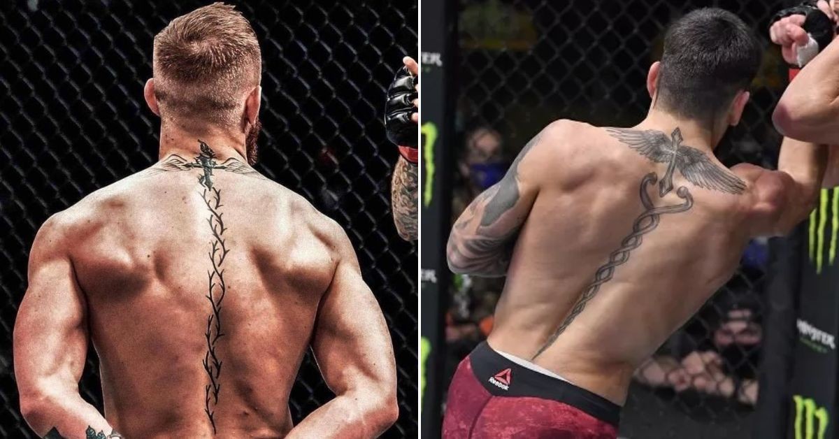 Conor McGregor and Ilia Topuria back tattoos 