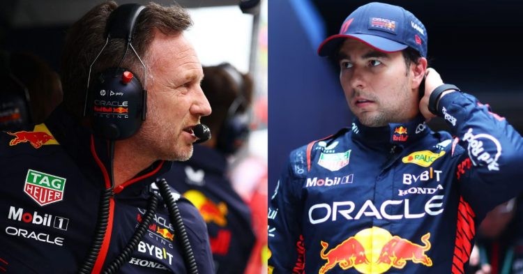 Christian Horner (left), Red Bull driver Sergio Perez (right) (Credits- GPblog.com, F1)