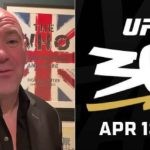 Dana White (left) and UFC 300 poster (right)