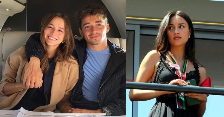 Charles Leclerc with Charlotte Sine (left), Alexandra Saint Mleux (right) (Credits- Twitter, Purepeople)