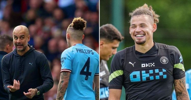 Pep Guardiola and Kalvin Phillips