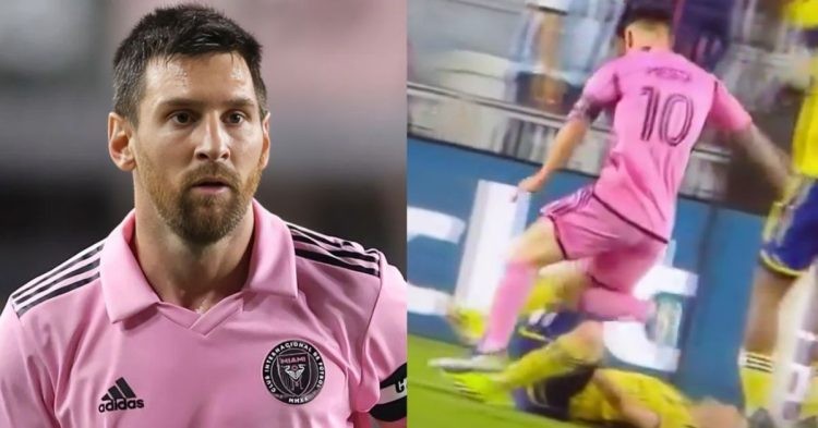 Lionel Messi-dribbling-Injured player