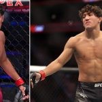 A collage of Raul Rosas Jr. inside the UFC Octagon
