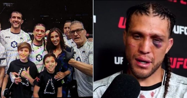 Brian Ortega with Stephanie Roberts after UFC Mexico (left)