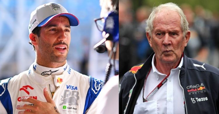 Daniel Ricciardo (left), Helmut Marko (right) (Credits- PlanetF1, Fuori Pista)