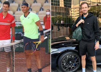 Novak Djokovic, Rafael Nadal and Daniil Medvedev. (Credits- Julian Finney/ Getty Images, X)