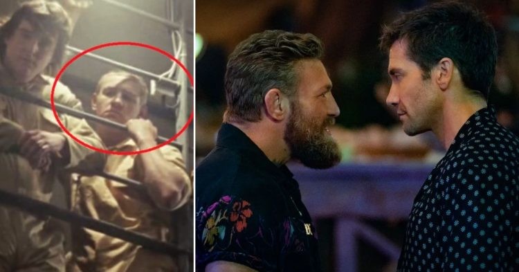 Conor McGregor in The Escapist (L) Conor McGregor faces off against Jake Gyllenhaal in Road House (R)
