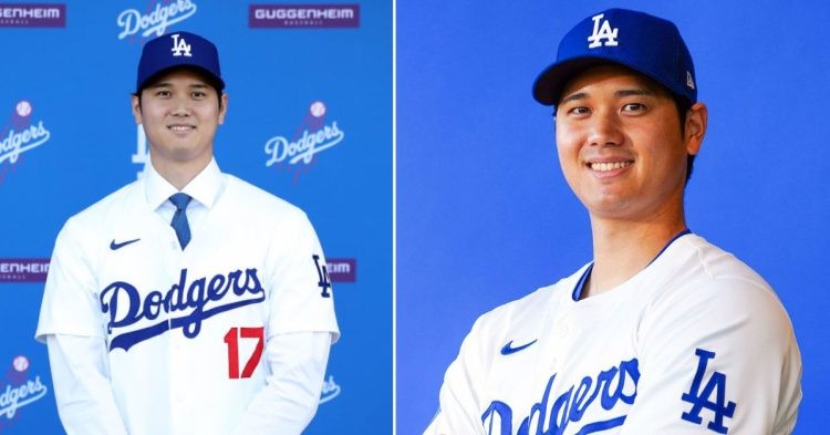 Shohei Ohtani when he was presented by the Los Angeles Dodgers.