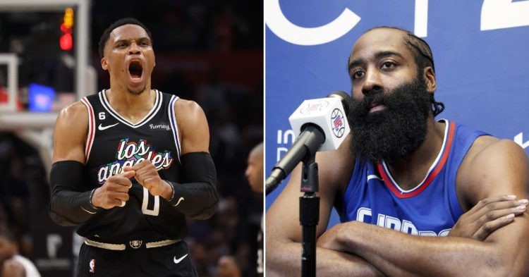 Russell Westbrook and James Harden (Credits - The Independent and Los Angeles Times)