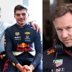 Jos Verstappen with Max Verstappen (left), Christian Horner (right) (Credits- Autosport, News18)