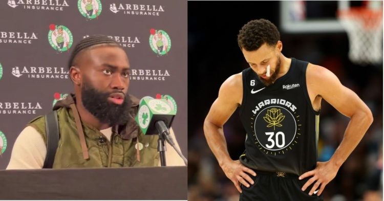 NBA stars Jaylen Brown and Steph Curry