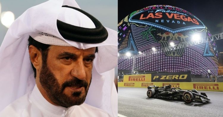 Mohammed Ben Sulayem (left), Las Vegas GP 2023 (right) (Credits- The Independent, Los Angeles Times)