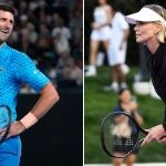 Novak Djokovic and Charlize Theron. (Credits- AP /Dita Alangkara, X)