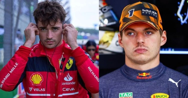 Charles Leclerc (left), Max Verstappen (right) (Credits- KreedOn, Daily Express)
