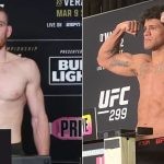 UFC 299 weigh in- Jack Della Maddalena (left) - Gilbert Burns (right)