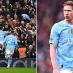 Manchester City score from a Kevin De Bruyne corner