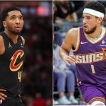 Phoenix Suns' Devin Booker and Cleveland Cavaliers' Donovan Mitchell