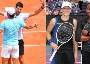 From L to R Rafael Nadal, Novak Djokovic, Iga Swiatek, and Coco Gauff