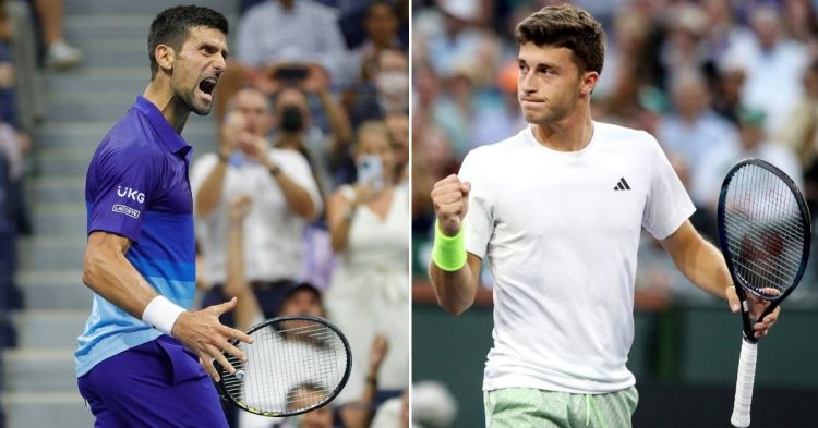 Novak Djokovic and Luca Nardi. (Credits- Sarah Stier/ Getty Images, X)