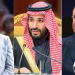 L to R ATP Chairman Andrea Gaudenzi, Saudi Crown Prince, Mohammad bin Salman, and WTA Chairman Steve Simon