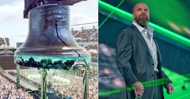 WrestleMania 40 (left) and Triple H (right)