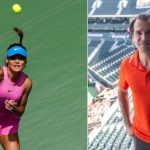 L Emma Raducanu at Indian Wells; R Tommy Haas, Tournament Director at Indian Wells