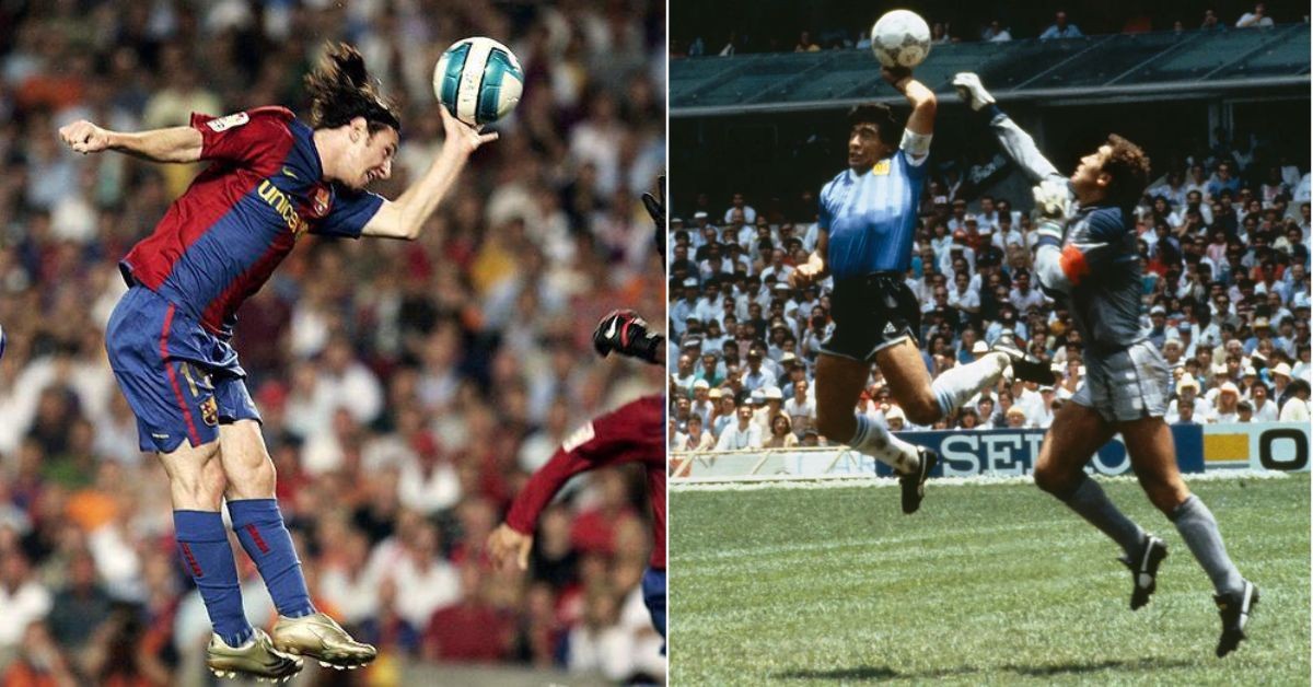 Lionel Messi and Diego Maradona's 'hand of god' goals