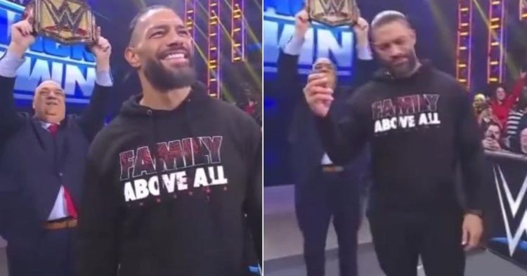Roman Reigns was smiling during the episode of SmackDown after a fan roasted him.