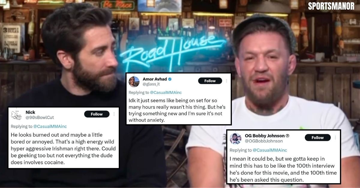 Fans react to Conor McGregor twitching during his latest interview for the movie Road House