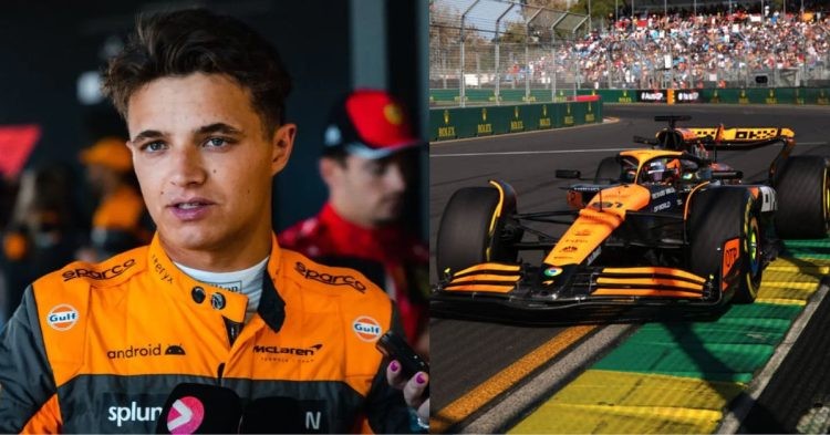 Lando Norris (left), McLaren at Australian Grand Prix (right) (Credits- X, Pitpass)