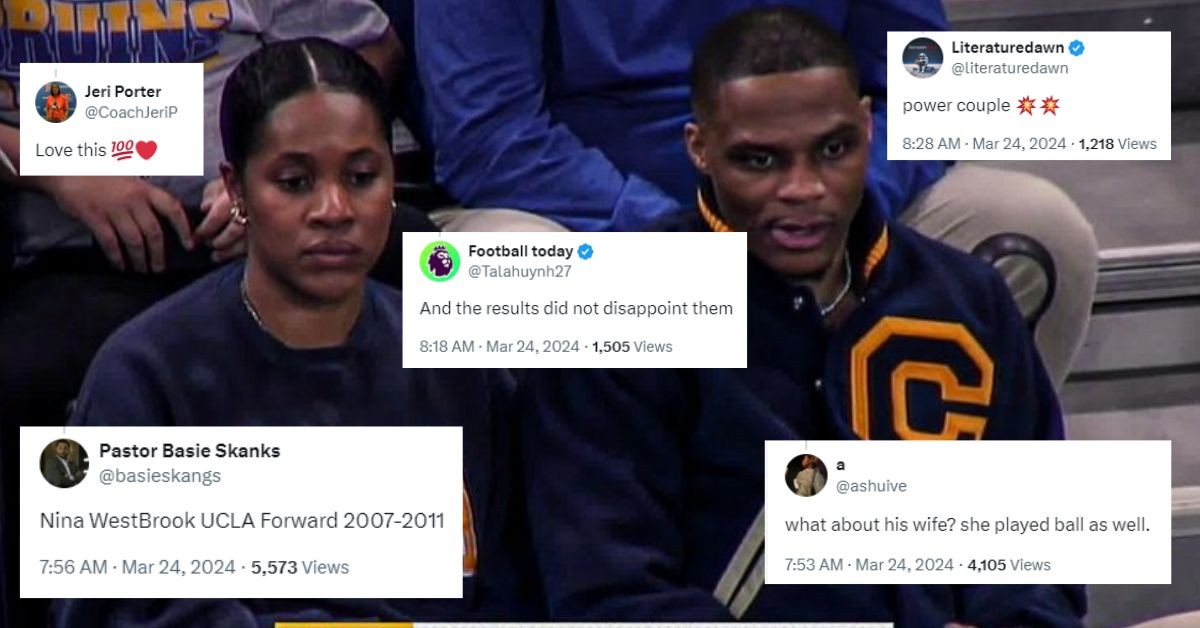 Fans react to Russell and Nina Westbrook's presence (Credits: X)